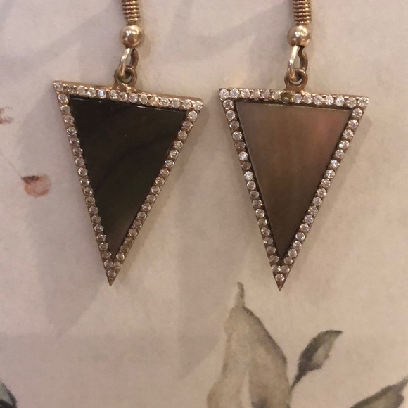 Rose gold drop stone earrings - Picture 2 of 6